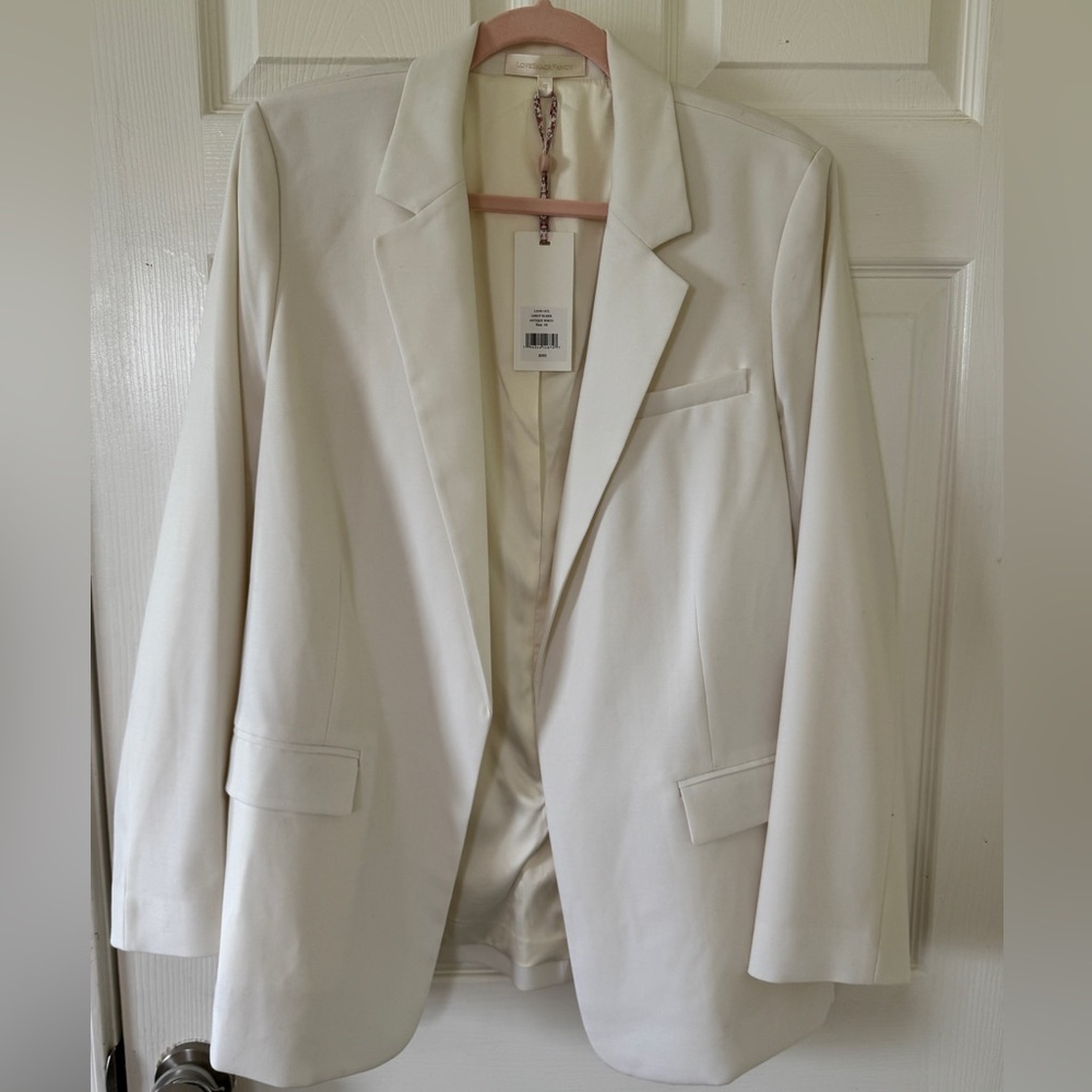 LoveShackFancy Loxley Blazer 10 NWT Antique White Wedding Guest Bridal Office